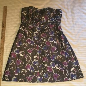 AE Floral Sparkly Strapless Dress